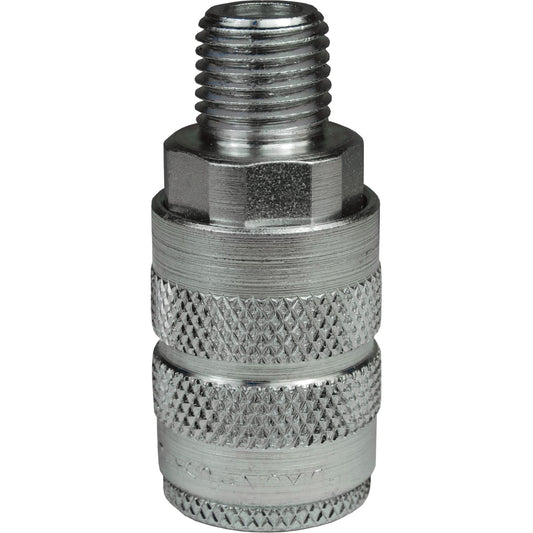 F-Series Pneumatic Manual Coupler, Steel, 1/4", Male NPTF, 500 psi