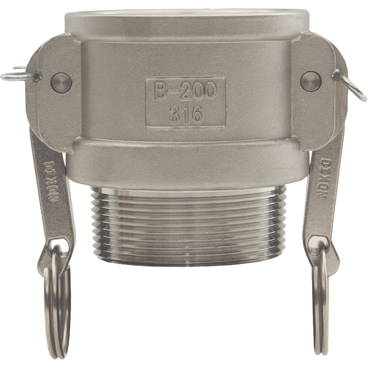 Global Cam & Groove Coupler, Stainless Steel, Type B, 4", Male NPT, 125 PSI