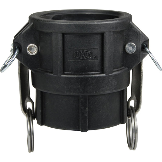 Cam & Groove Coupler, Polypropylene, Type D, 3", Female NPT, 60 PSI