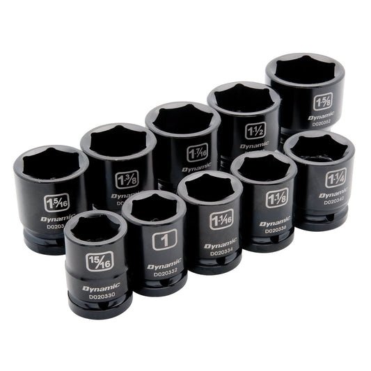 SAE Socket Set, 10 Pcs, Impact, 3/4" Drive Size