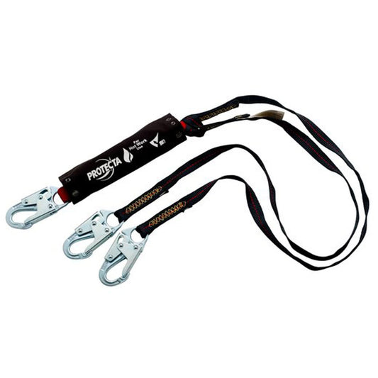 PRO™ Shock-Absorbing Lanyard, 6', Snap Hook Center, Snap Hook Leg Ends, Kevlar®