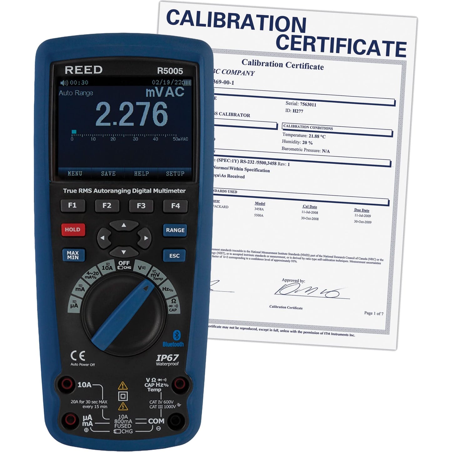 True RMS Industrial Multimeter with ISO Certificate, AC/DC Voltage, AC/DC Current