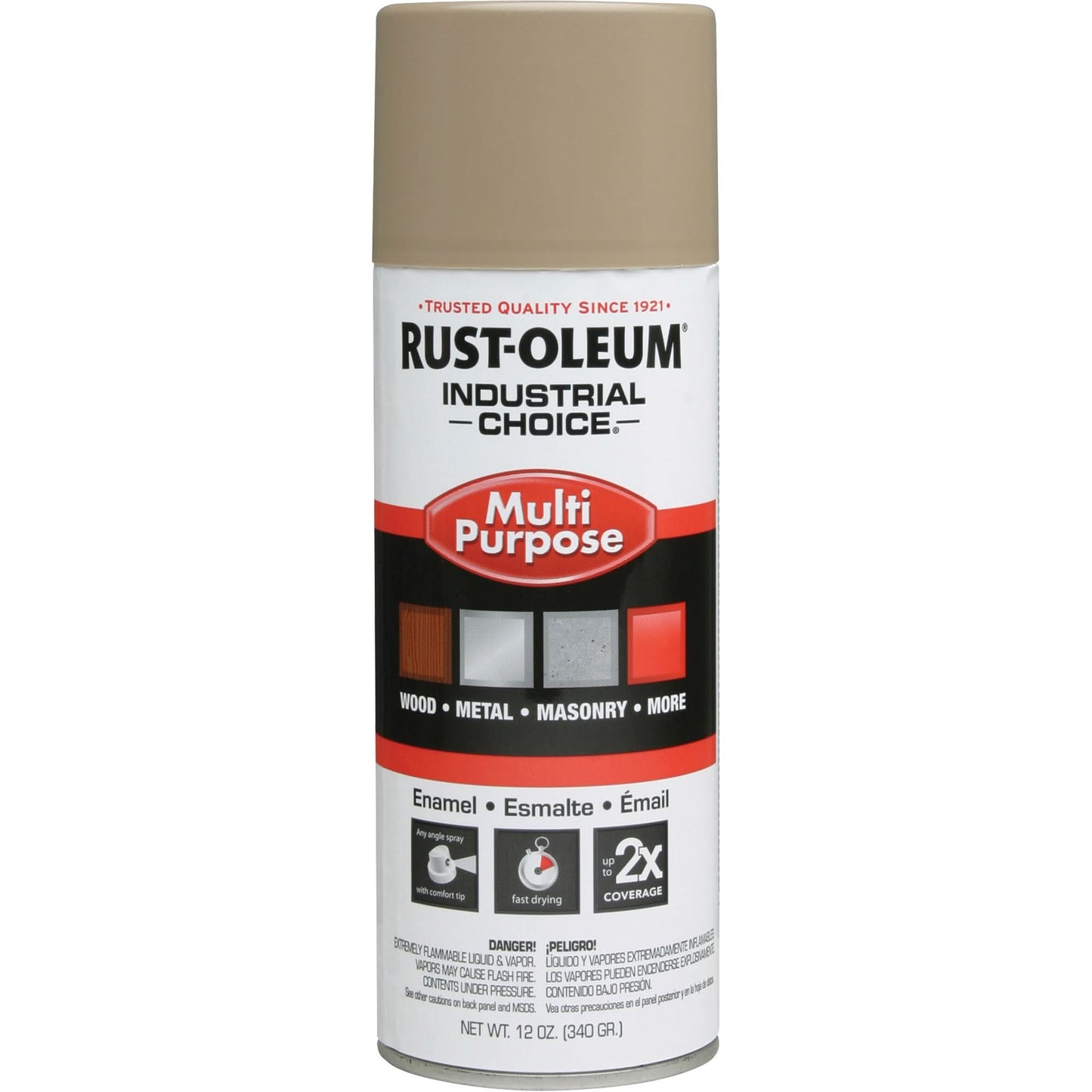 Industrial Choice® 1600 System Multi-Purpose Enamel Spray Paint, Beige, Gloss, 12 oz., Aerosol Can