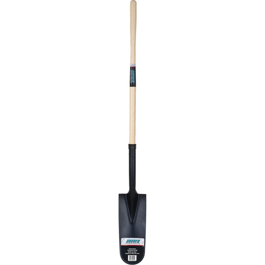 Drain Spade Shovel, Tempered Steel, 14" x 6" Blade, 46" L, Straight Handle