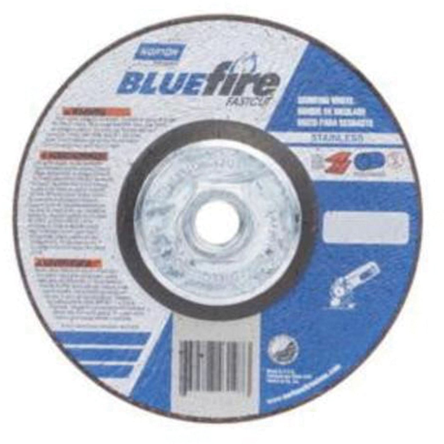 Bluefire® Depressed Centre Wheel, 5" x 1/4", 5/8"-11 Arbor, Aluminum Oxide/Zirconia Alumina, Type 27