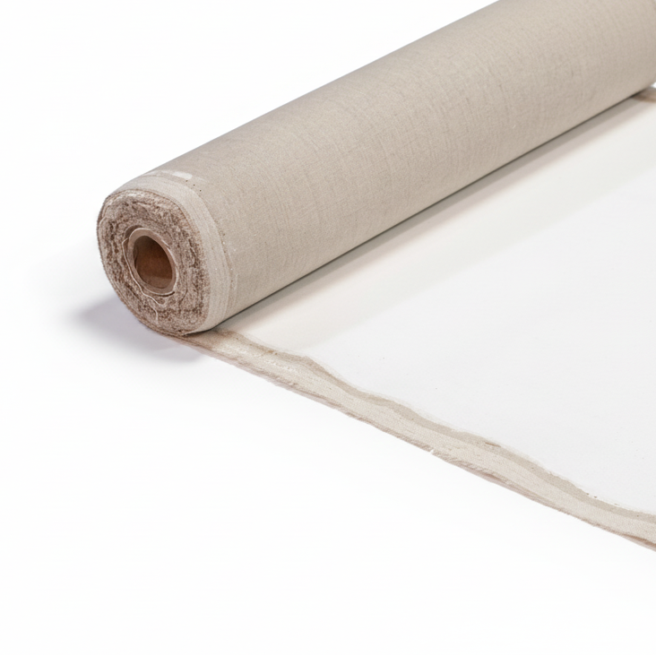 Fine 100% Linen Canvas Roll, Triple-Primed
