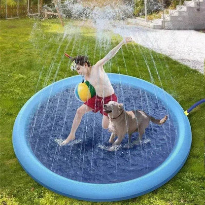 Tapis de jeux d'eau antidérapant pour enfants et piscine pour chiens, jouets d'eau d'été d'extérieur, fontaine de jardin amusante