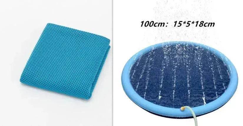 Tapis de jeux d'eau antidérapant pour enfants et piscine pour chiens, jouets d'eau d'été d'extérieur, fontaine de jardin amusante