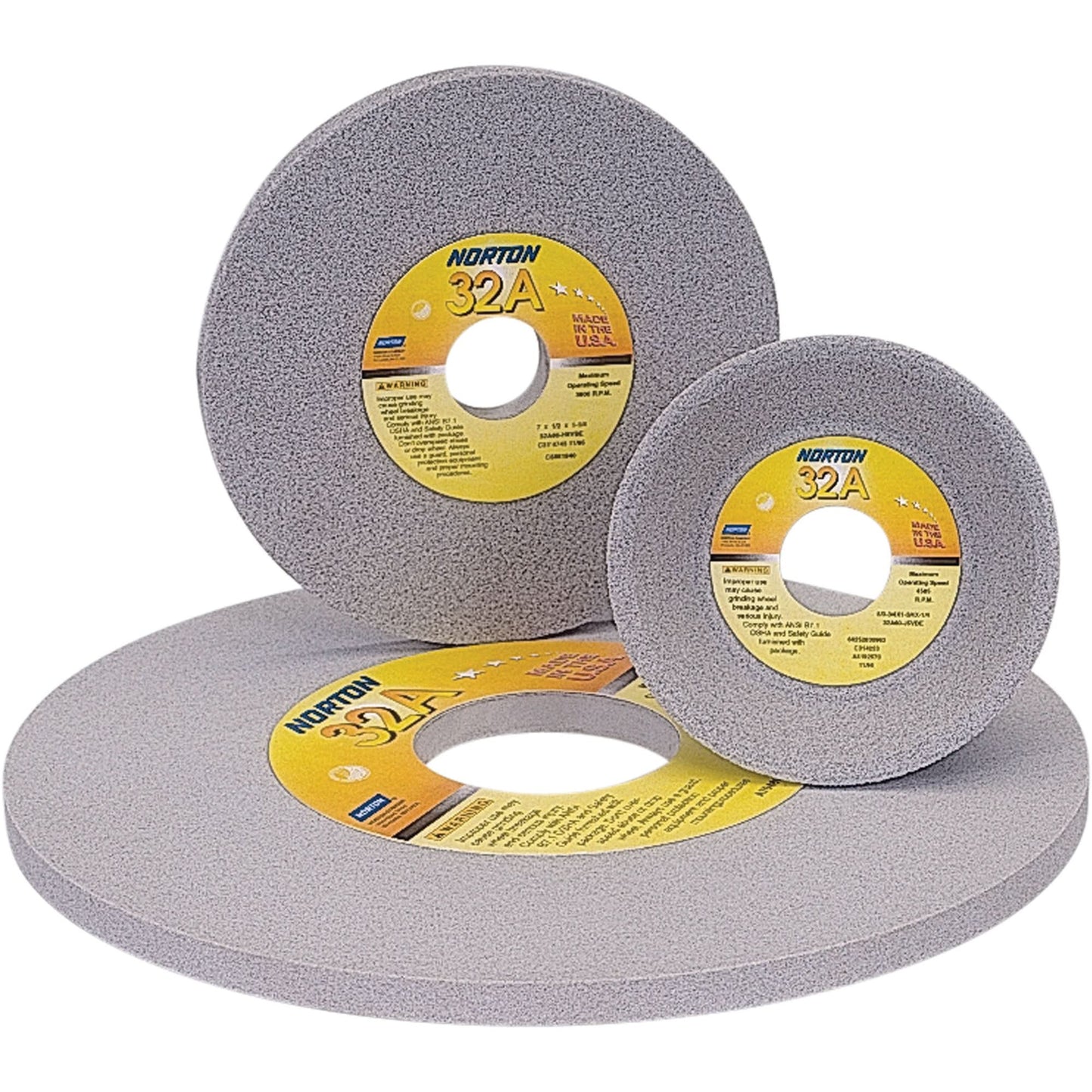 Vitrified Toolroom Wheels - Norton 32A Wheels, Aluminum Oxide, 8" x 1/2"