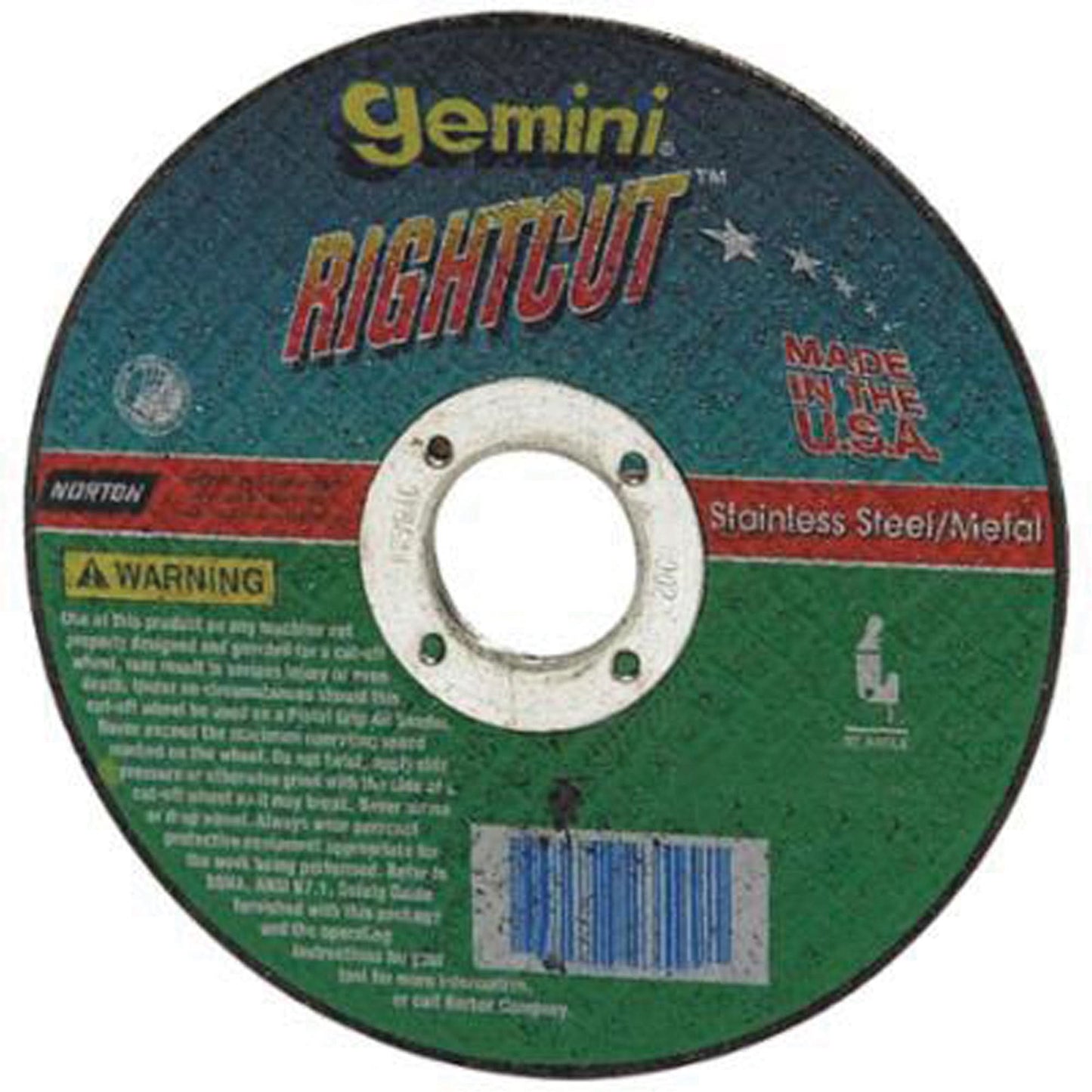 Gemini® Freecut® Cut-Off Wheel, 4" x 0.045", 5/8" Arbor, Type 1, Aluminum Oxide, 15280 RPM