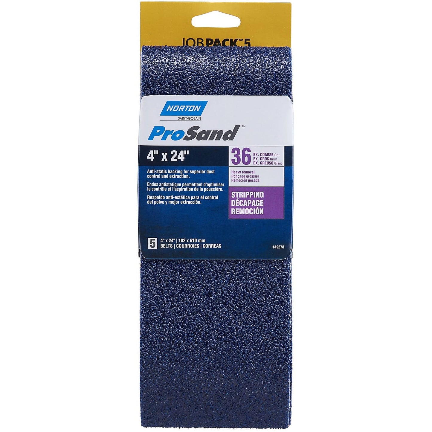 BlueFire® Portable Sanding Belt, 4" W x 24" L, Zirconia Alumina, 36 Grit