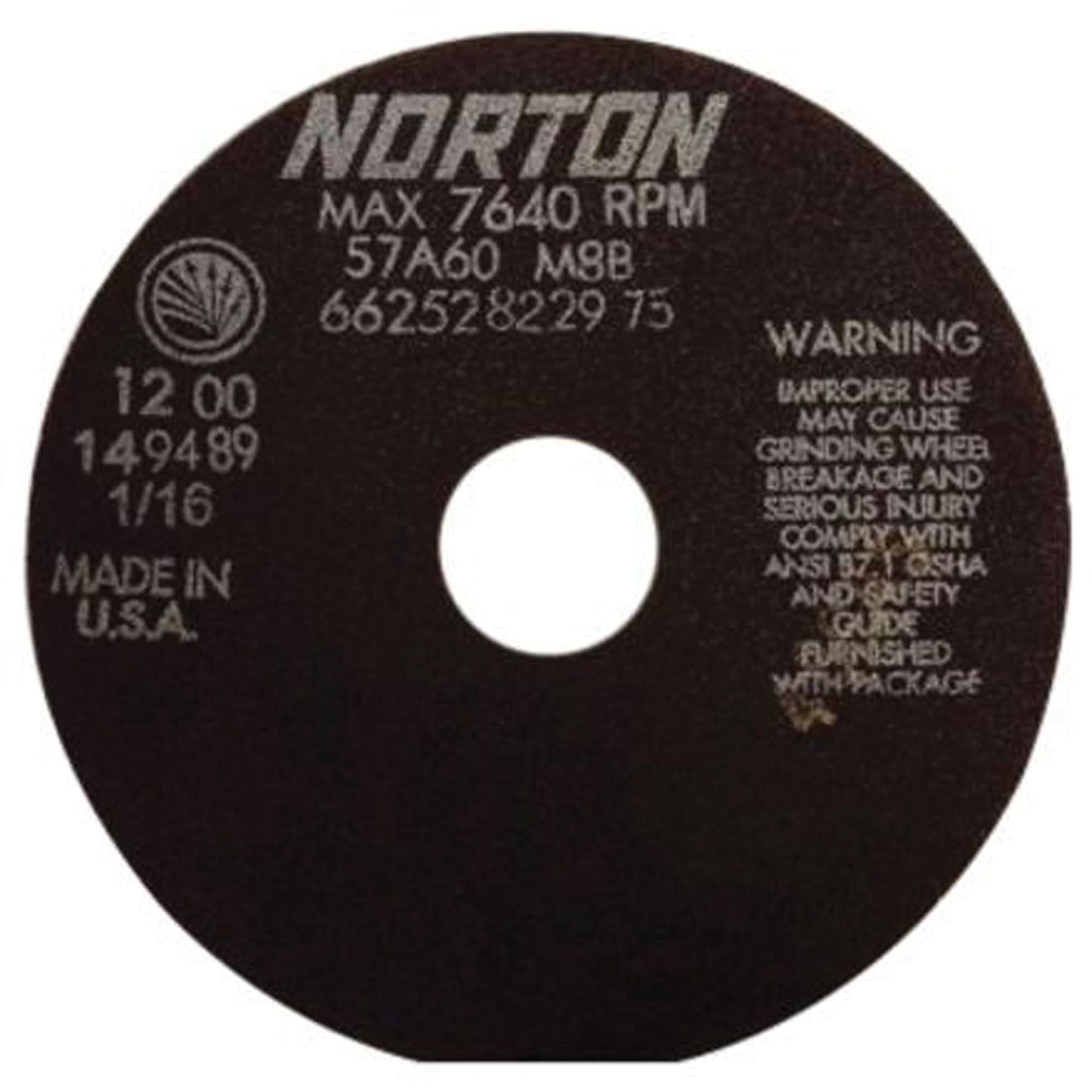 Non-Reinforced Tool Room Cut-Off Wheels, 6" x 1/16", 1-1/4" Arbor, Type 01/41, Aluminum Oxide, 7640 RPM