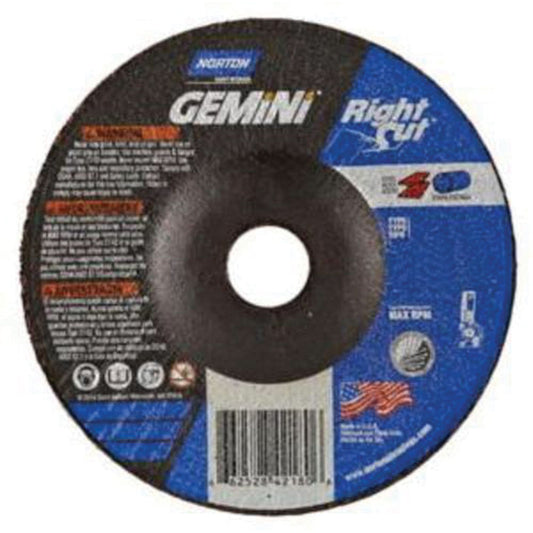 Meule à tronçonner Gemini® RightCut™, 4" x 0,045", alésage 5/8", Type 27/42, oxyde d'aluminium, 15280 tr/min