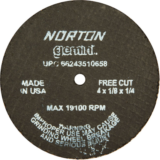 Portable Small Diameter Reinforced Cut-Off Wheels - Gemini®, 4" x 1/8", 1/4" Arbor, Type 1, Aluminum Oxide, 19100 RPM