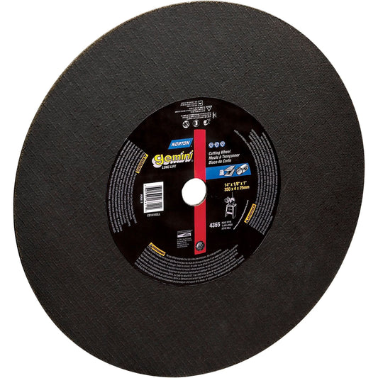 Large Diameter Reinforced Cut-Off Wheels for Stationary Saws - Gemini®Large Diameter, 20" x 3/16", 1" Arbor, Type 1, Aluminum Oxide, 2710 RPM