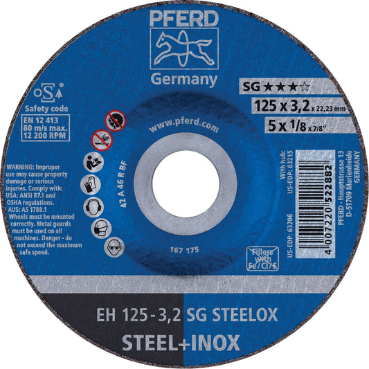 Cut-Off Wheel, 4-1/2" x 3/64", 5/8"-11 Arbor, Type 27, Aluminum Oxide, 13300 RPM