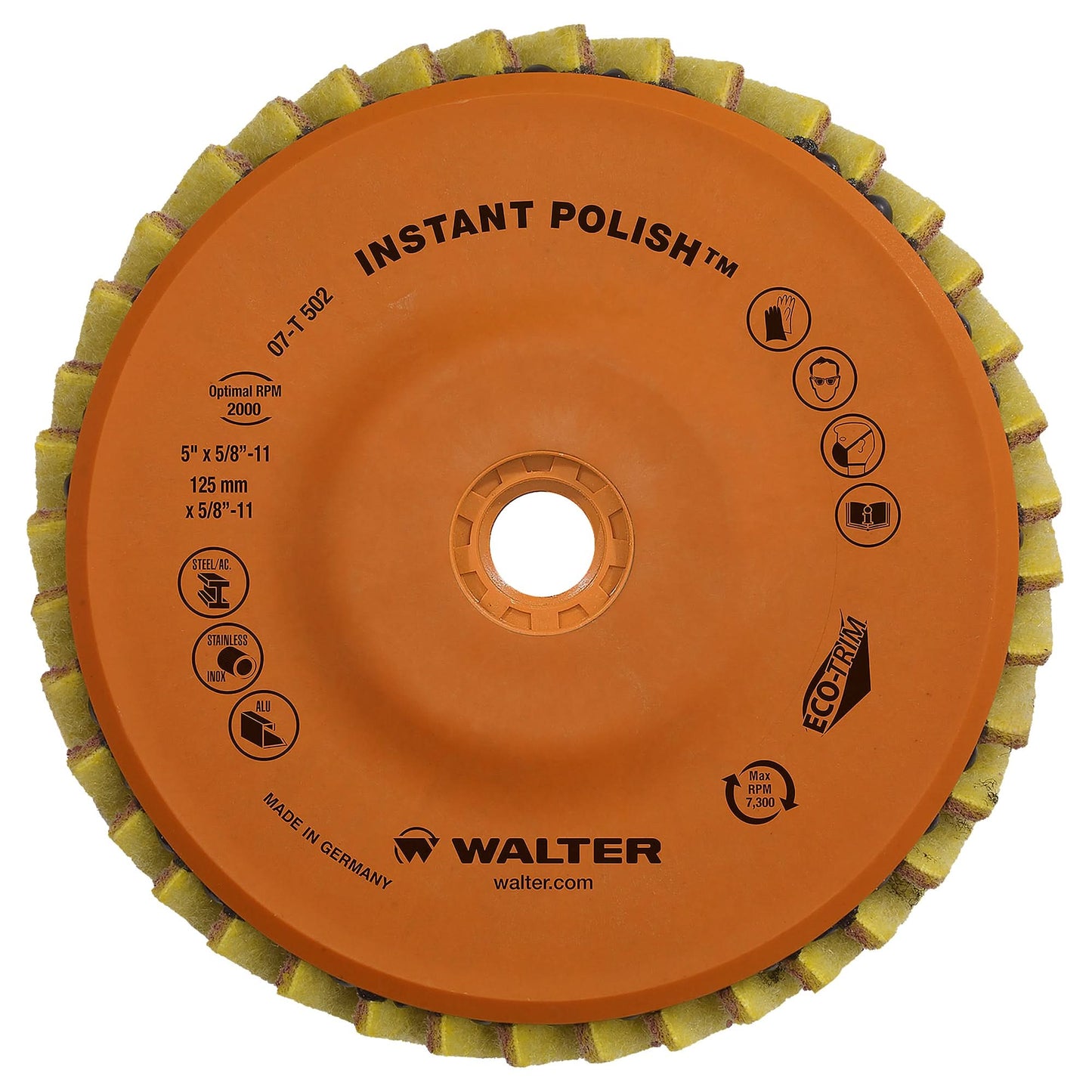 Instant Polish™ Flap Disc, 5" x 5/8"-11, Type 27, Very Fine Grit, Zirconium