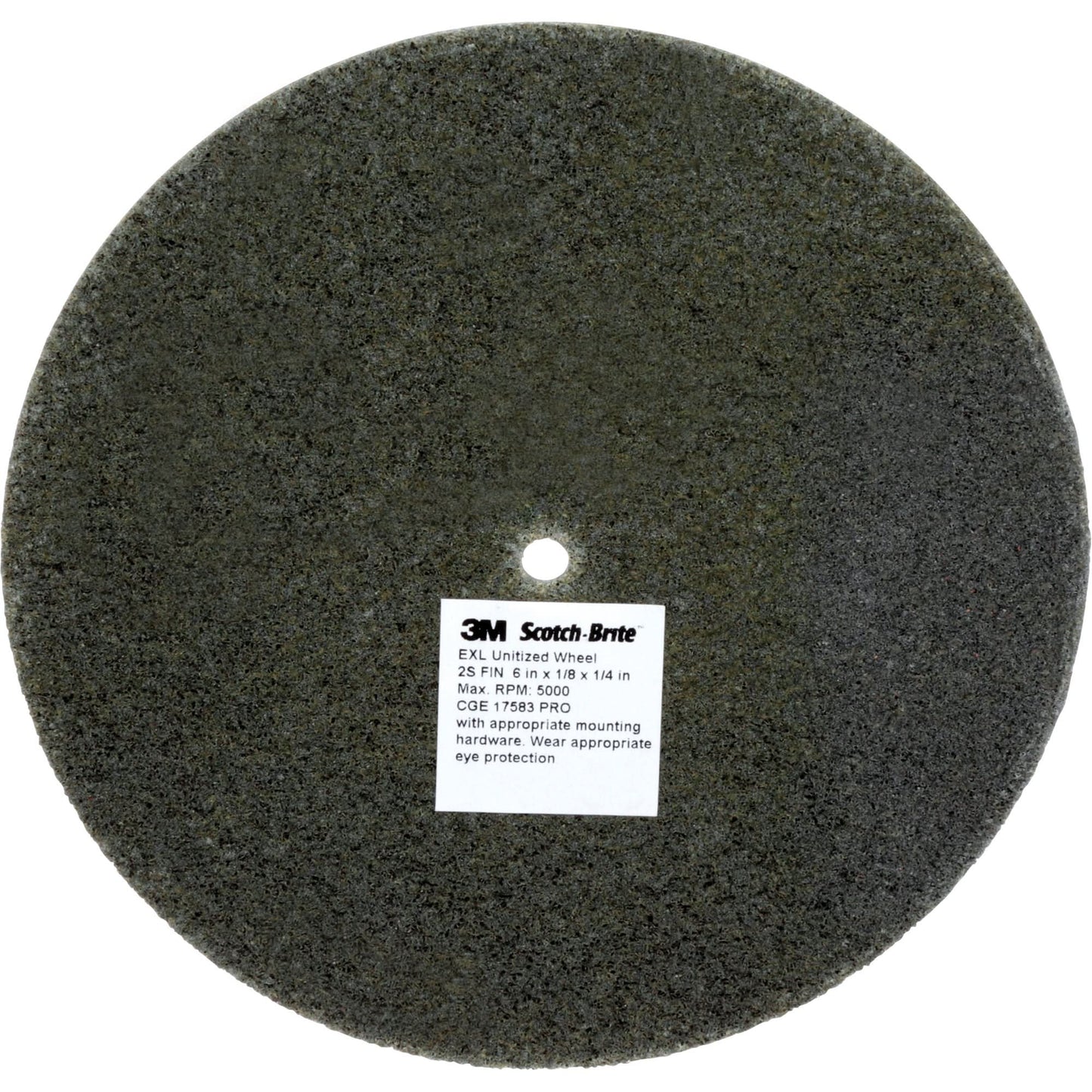 Scotch-Brite™ EXL Unitized Wheel, 6" x 1/8", 1/4" Arbor, Fine Grit, Silicon Carbide