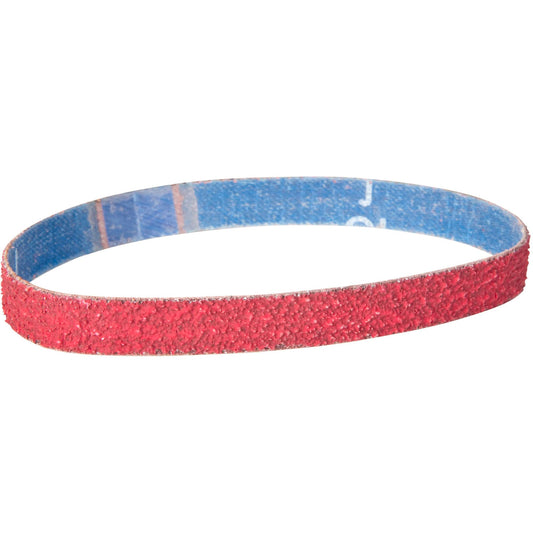 Cloth File Belt, 1/2" W x 24" L, Ceramic Alumina, 60 Grit
