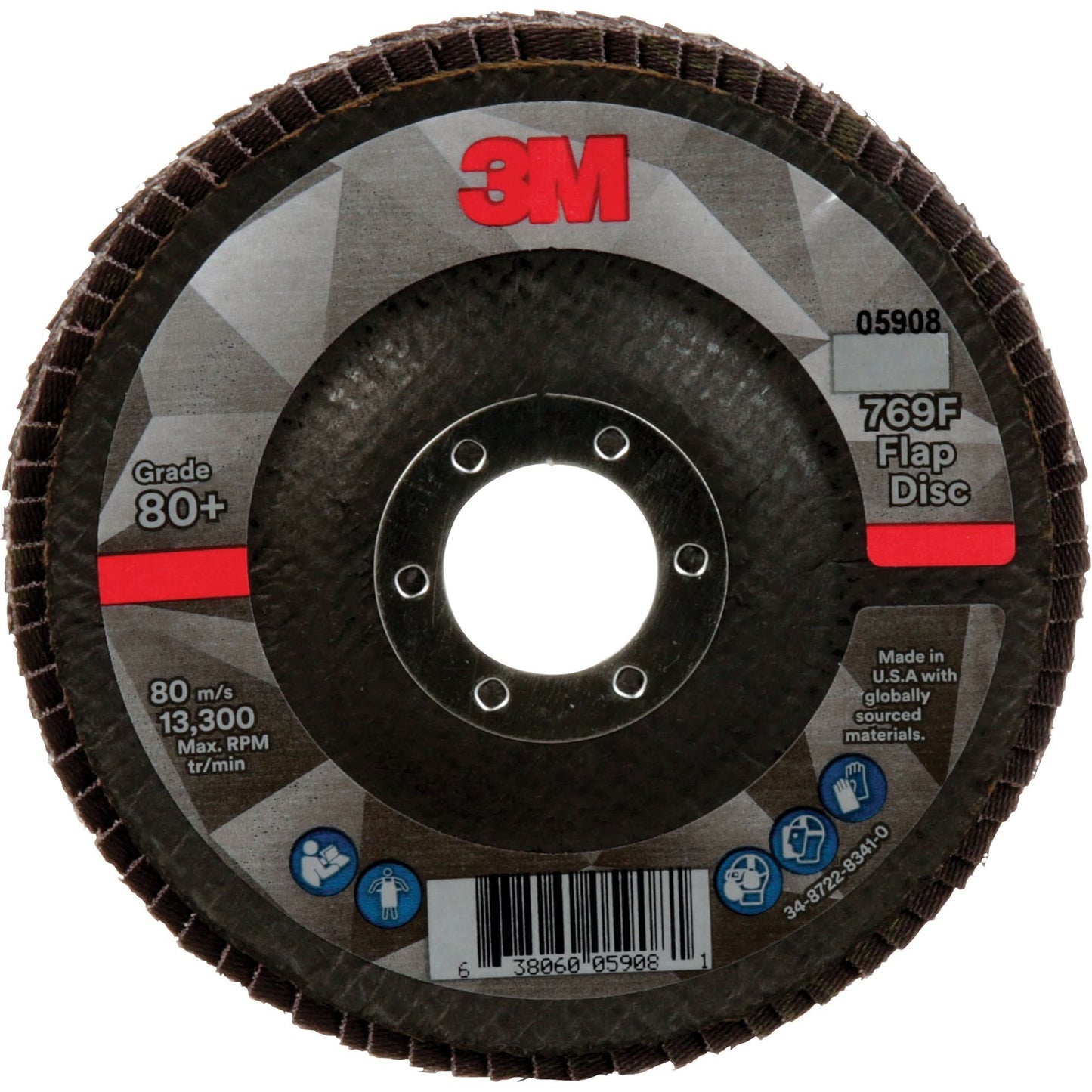 769F Quick Change Flap Disc, 4-1/2" x 7/8", Type 29, 80+ Grit, Ceramic