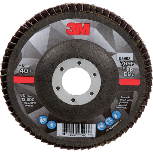769F Quick Change Flap Disc, 4-1/2" x 7/8", Type 27, 40+ Grit, Ceramic