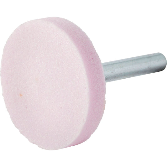 Vitrified Bond Mounted Point, W235, Aluminum Oxide, 1-1/2" Dia., 1/4" L, 80 Grit