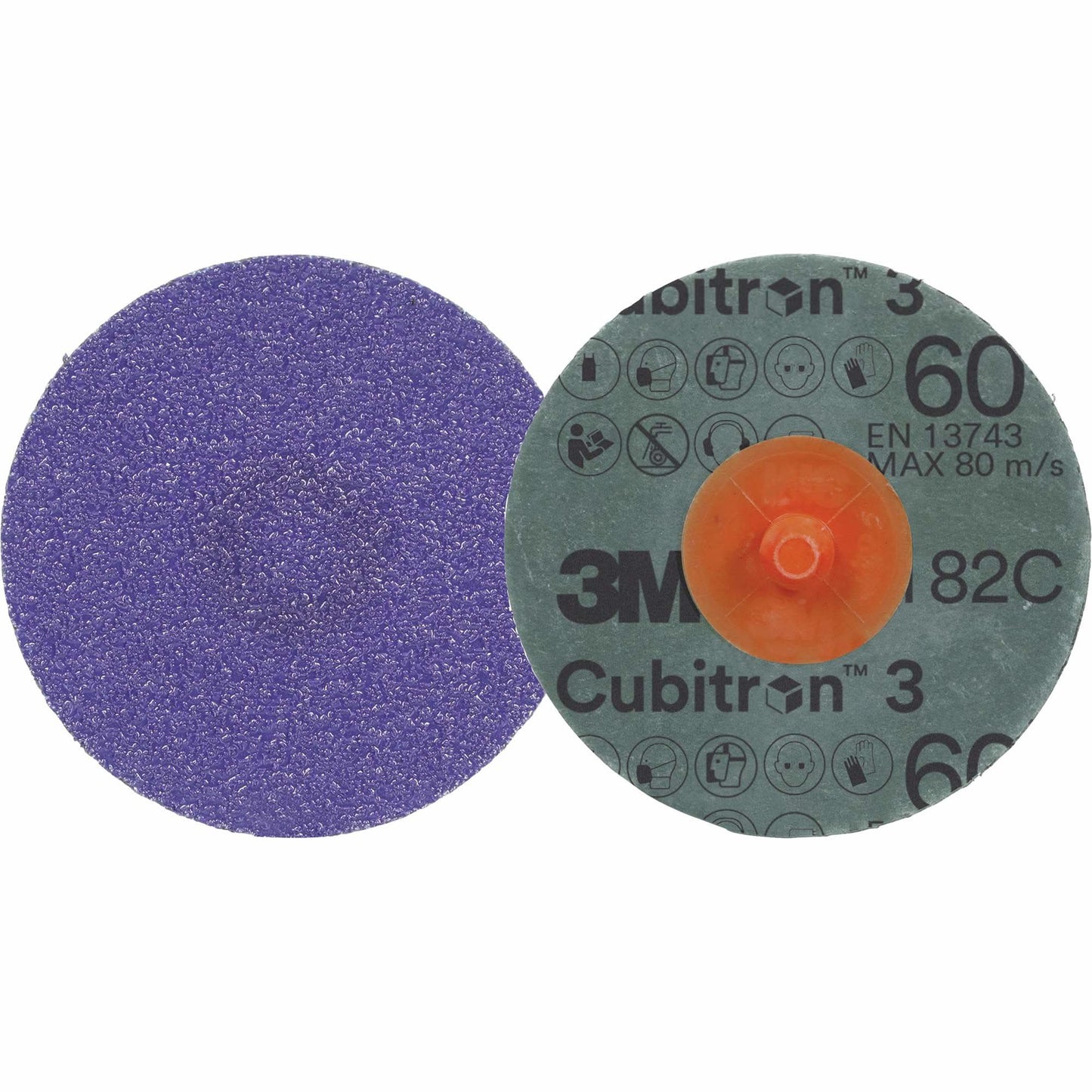 Cubitron™ 3 Roloc™ Fibre Disc 1182C, 3" Dia., 60+ Grit, Ceramic