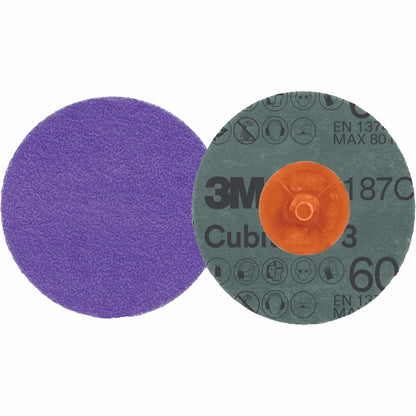 Cubitron™ 3 Roloc™ Fibre Disc, 3" Dia., 60+ Grit, Ceramic