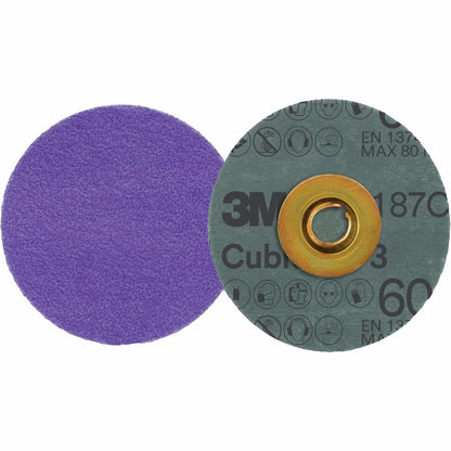 Cubitron™ 3 Roloc™ Fibre Disc, 3" Dia., 60+ Grit, Ceramic