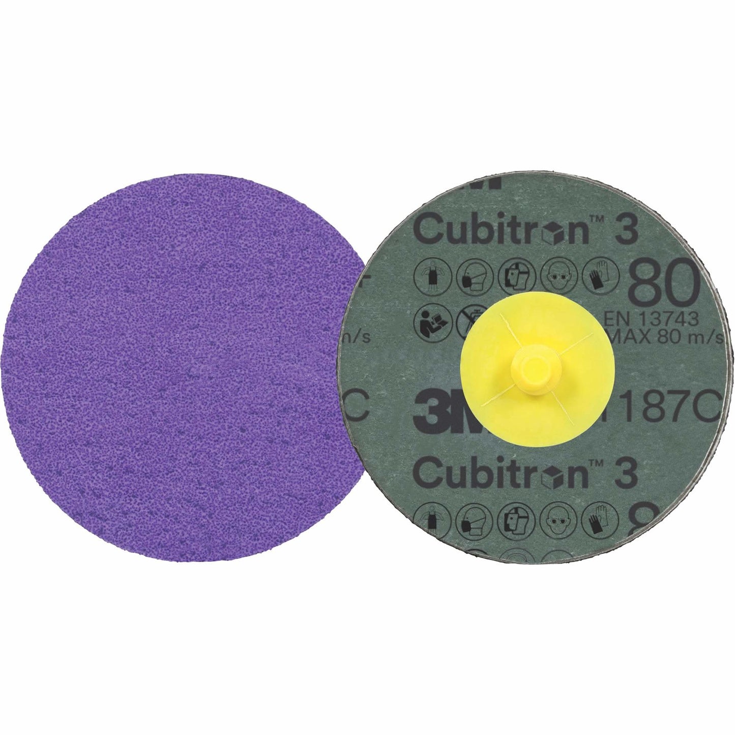 Cubitron™ 3 Roloc™ Fibre Disc, 2" Dia., 80+ Grit, Ceramic