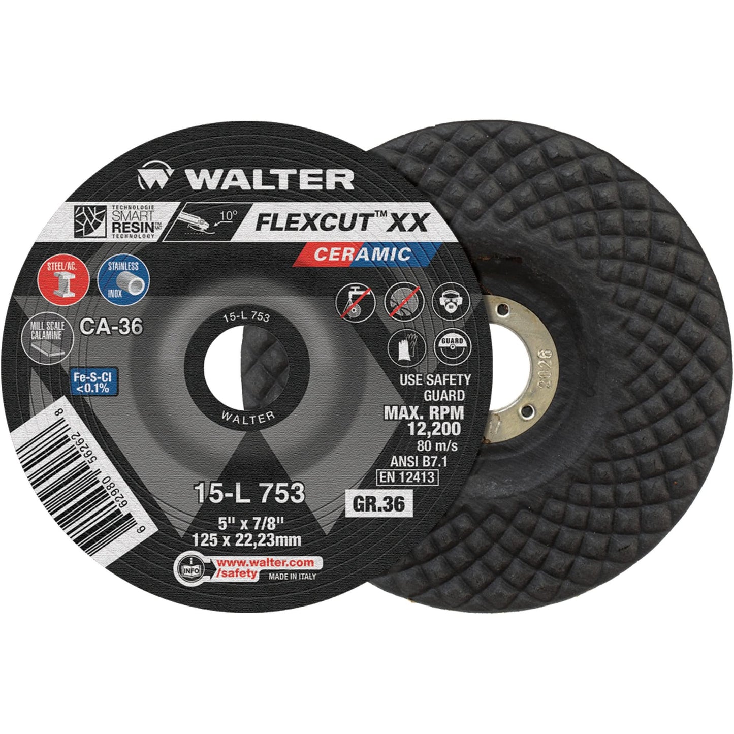 FLEXCUT™ XX Grinding Wheel, 5" x 7/8" Arbor, Ceramic, Type 29