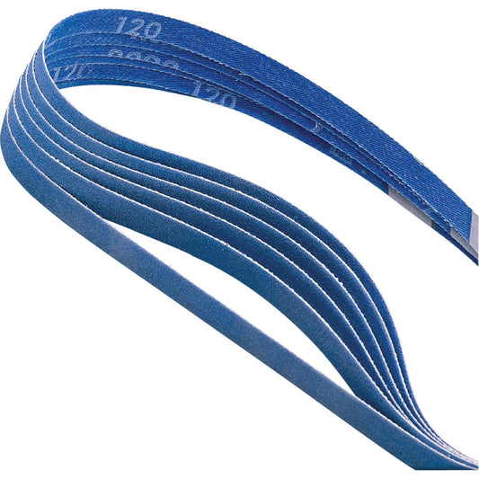 Norzon Plus® R823P File Belts, 1/2" W x 18" L, Aluminum Oxide, 120 Grit