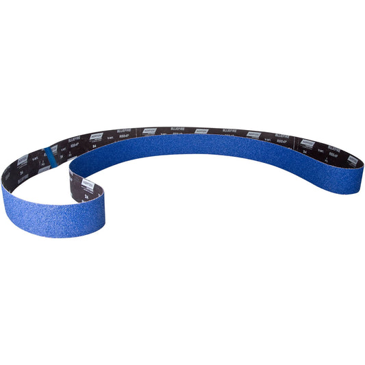 Bande étroite BlueFire® pour ponçage, 7,6 cm l x 335,3 cm L, oxyde d'aluminium et de zirconium, grain 36