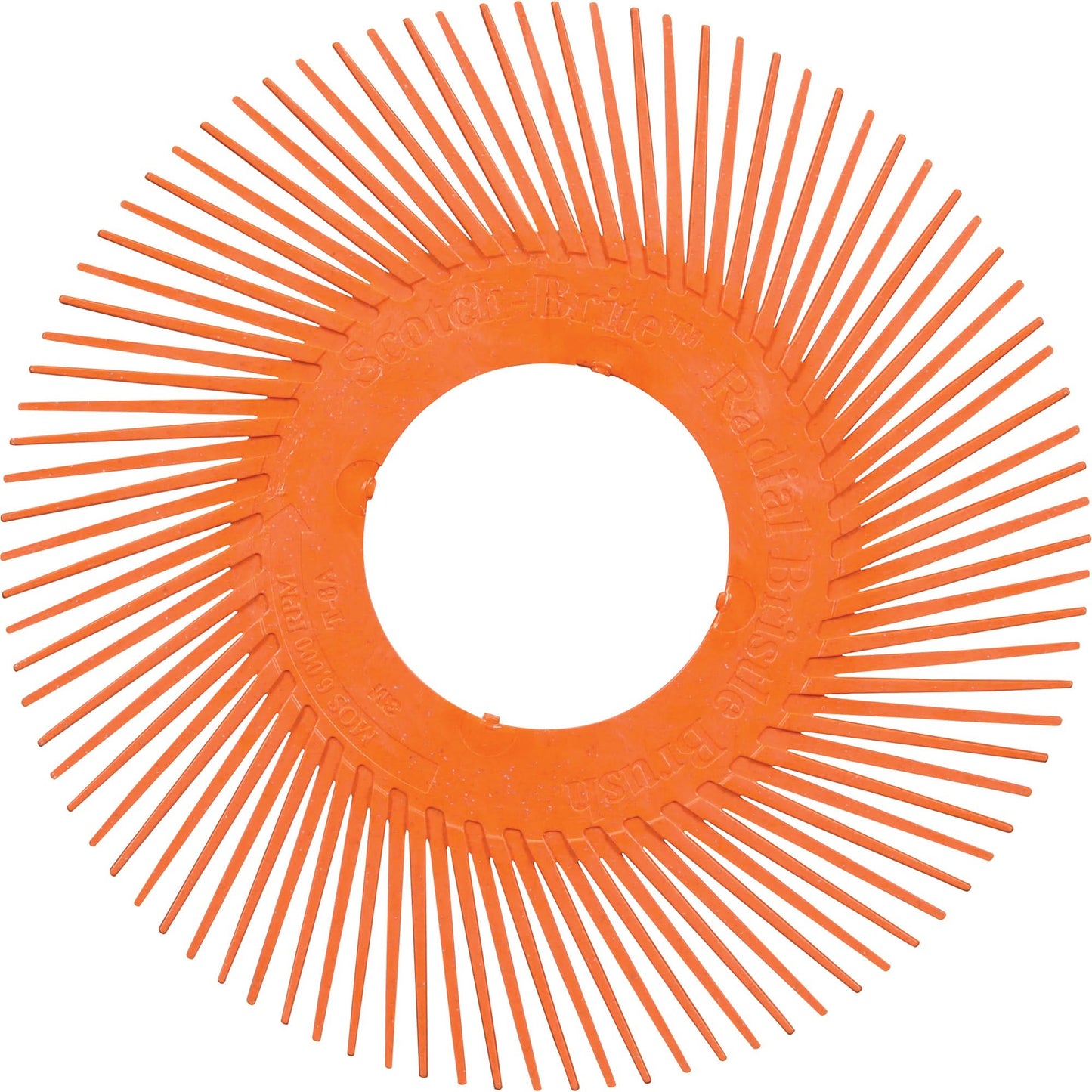 Scotch-Brite™ Type A Precision Radial Bristle Brush PN-RB without Adapter, Ceramic, 80+ Grit, 6" Dia.