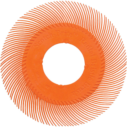 Scotch-Brite™ Type C Precision Radial Bristle Brush PN-RB without Adapter, Ceramic, 80+ Grit, 6" Dia.