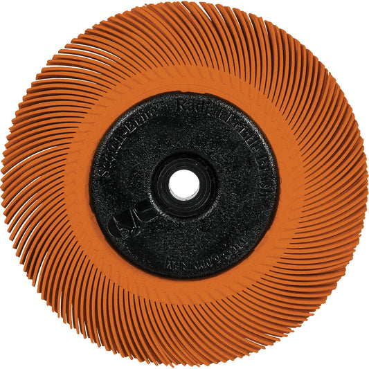 Brosse à poils radiaux de précision Scotch-Brite™ Type C PN-RB avec adaptateur, céramique, grain 80+, 6" de diamètre.