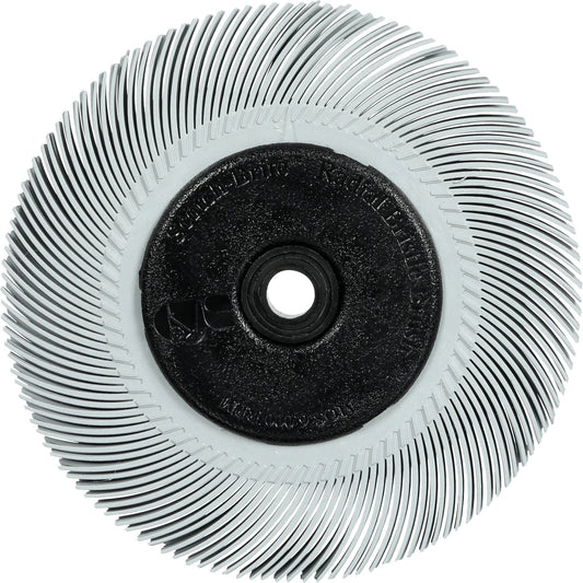 Brosse radiale à soies de précision Scotch-Brite™ type C PN-RB avec flasque, céramique, grain 120+, diamètre 7-5/8 po.