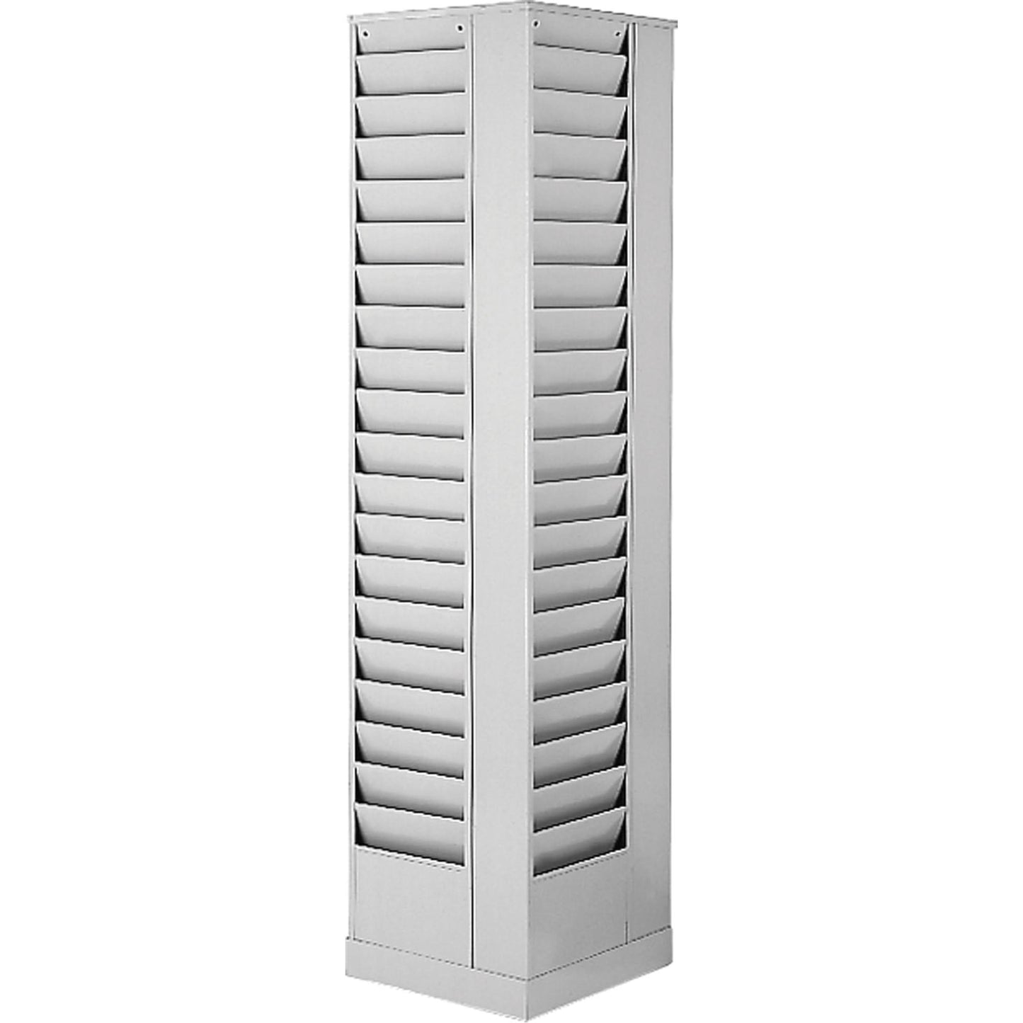 Literature Storage Racks, Rotating, 80 Slots, Steel, 14-1/8" W x 14-1/8" D x 66" H