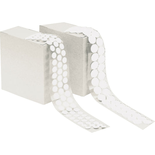 Fastener Dots, Hook, 1/2" Dia., Adhesive, White