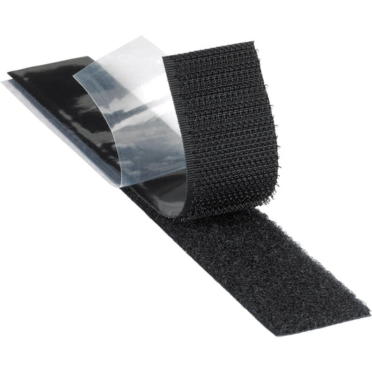 Attache, boucle, résistante aux plastifiants, 45,7 m x 5 cm, adhésive, noire