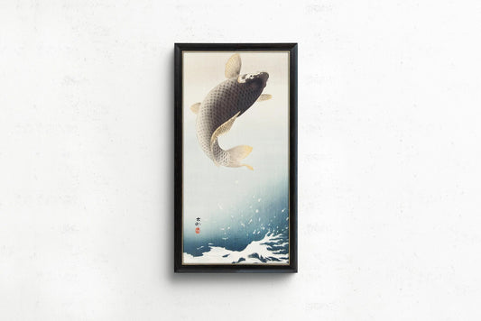 Ohara Koson Jumping Carp Print: Vintage Japanese Art, Giclee Quality