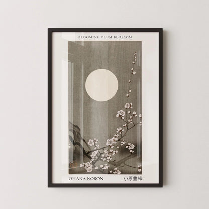 Ohara Koson Plum Blossoms Print: Vintage Japanese Woodblock Art
