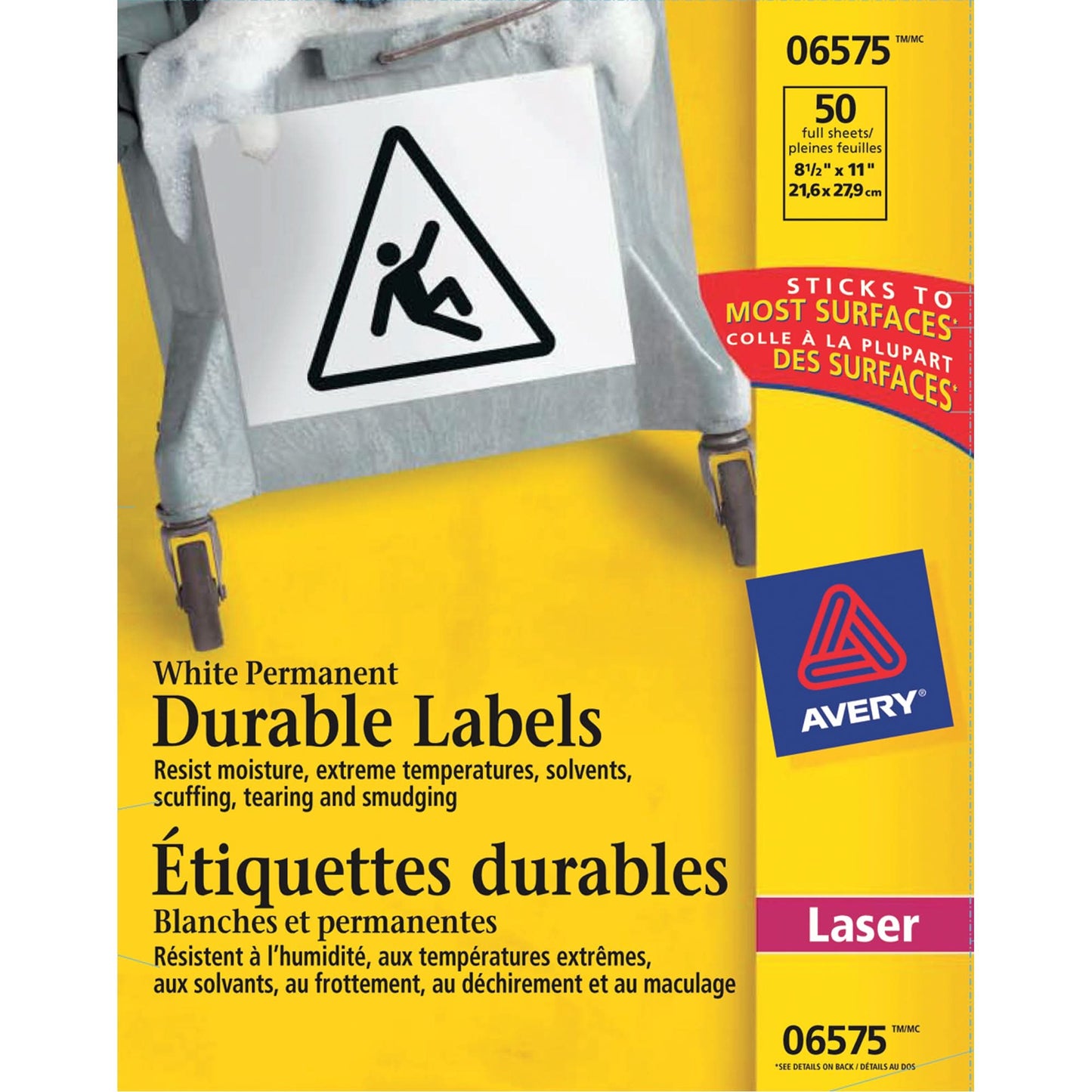 TrueBlock Labels, Polyester, 11" L x 8.5" H, White