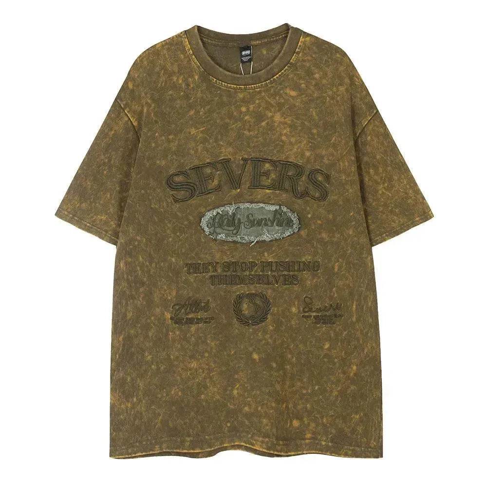 Old Washed Short Sleeve Men's Punk