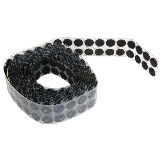 Fastener Coins, Hook & Loop, 3/4" Dia., Adhesive, Black