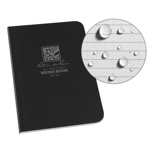 Carnet de notes, couverture souple, noir, 112 pages, 3,5" larg. x 5" long.
