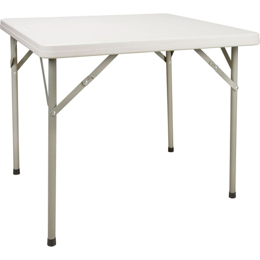 Table pliante, carrée, 86 cm L x 86 cm l, polyéthylène, blanche