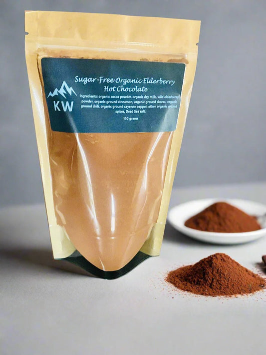 Sugar Free Elderberry Hot Chocolate: Midnight Edition