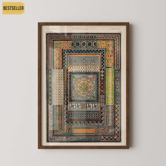 Owen Jones - Pompeian | Vintage Victorian Orientalist Pattern Art (available handframed or unframed)