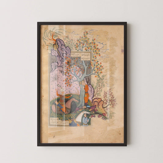 Estampe giclée du Shâhnâma : Art de la miniature persane, Poème épique de Firdousi (Encadré disponible)